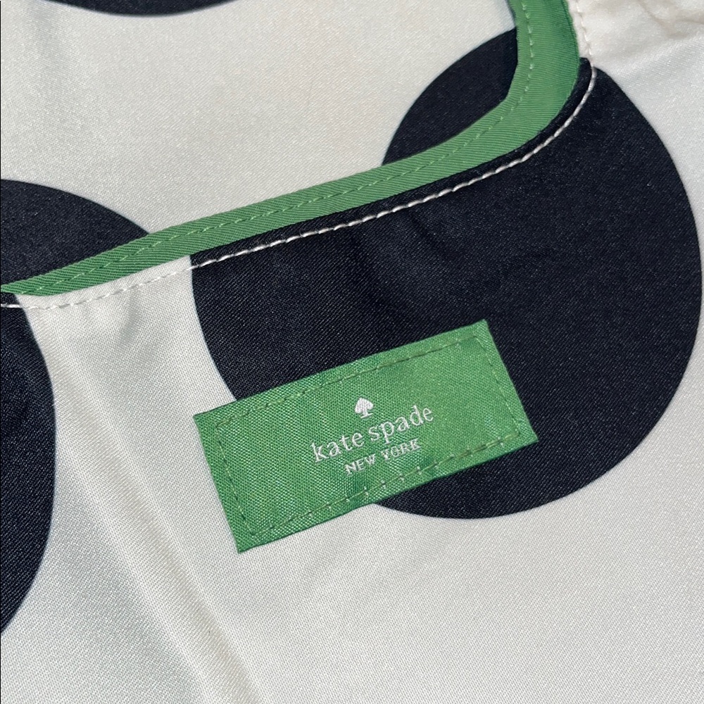 kate spade NIP! Reversible - Black & White Polka Dot /Green Tote Bag - Picture 7 of 12